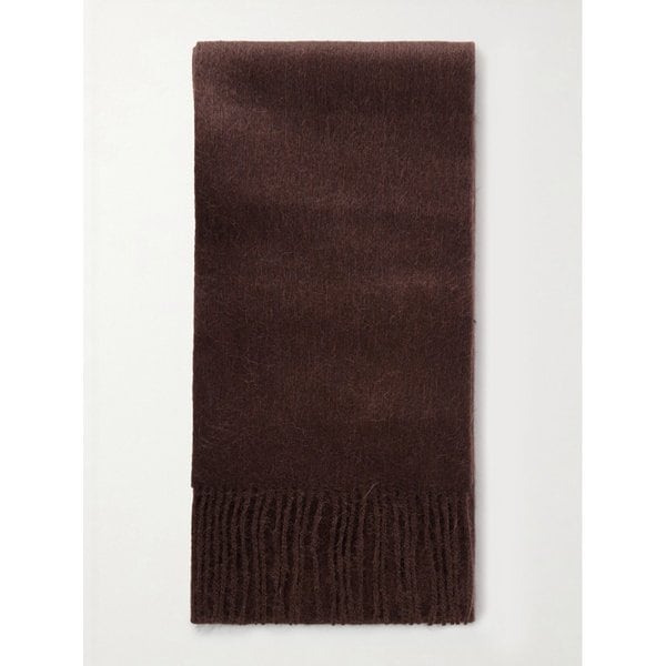 비니 프린지 로고 자수 알파카 울 블렌드 스카프 46376663162970031