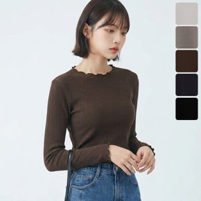 포리시 골지 라운드 티셔츠