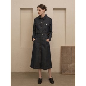 Carf Denim Stitch Skirt(2color)_YF23S103