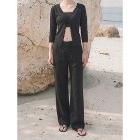 NOIR LINEN PANTS (BLACK)