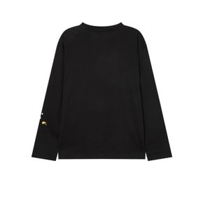 [23SS] [TEE LIBRARY] 블랙 프린트배색 면 긴팔티셔츠 RATS3ELI5BK