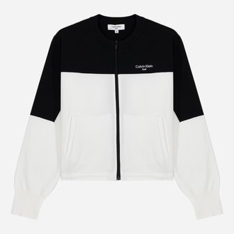 Calvin Klein 캘빈클라인 골프 여자 풀 집업 니트 스웨터 CA2SZ140101 화이트