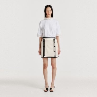 EENK YINTI Contrast Mini Skirt - Ivory