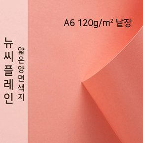 종이문화 뉴씨플레인 얇은 양면색상지 120g A6 No.45 진분홍색 낱장 1매 색지