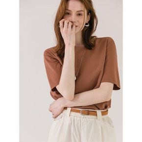 카라멜 모달 베이직 반팔 티셔츠 브이넥 추가_P394543679
