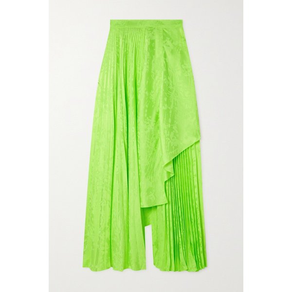 크리스토퍼 존 로저스 Asymmetric Pleated Neon Viscose Skirt 브라이트 그린 42247633208467617