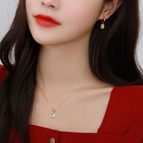 14K GOLD 스와로브스키 오로라 크리스탈 쥬얼리 2종 SET