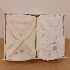 [25S/S출산선물)YE)캐럿루루뱀부배내가운& 리프애플배내가운세트(35170-001-03*35170-001-01)