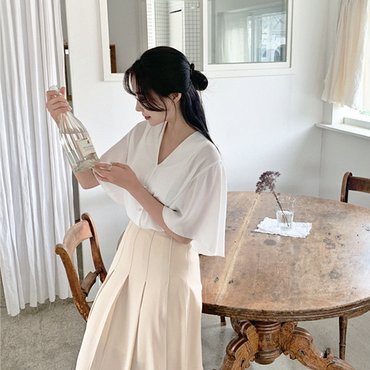 핫핑 뮤르 윙소매 쉬폰블라우스 H_BLO0117