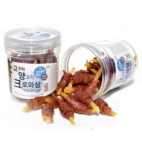 크로와상 고구마 오리고기 말이 간식 200g.더 케이 펫