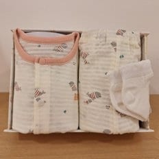 [25S/S출산선물] YE)벨루가반팔내의&루미발목양말세트(35370-054-10*35114-815-01)