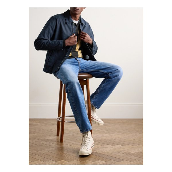 코튼 혼방 개버딘 코치 재킷 블루