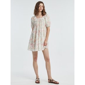 Off Shoulder Flower OnePiece [Pink]