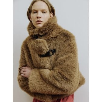 몰리올리 ROY Toggle Faux Fur Jacket [Tobacco Brown]