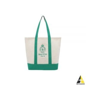 SPORTYRICH 24 Crown Logo XL Tote Bag - NaturalVerde (BA001S405CN) (크라운 로고 토트백)