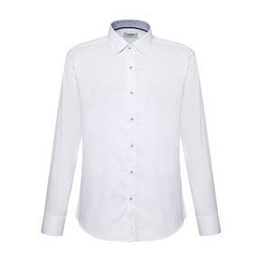 [슬림핏]착용감이 편한 스판 소재 흰색 솔리드 긴팔셔츠( RMSSL0105-WH )