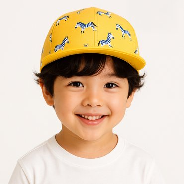 키즈스퀘어 아동모자 스냅백(Snapback) 지브라 - 옐로우