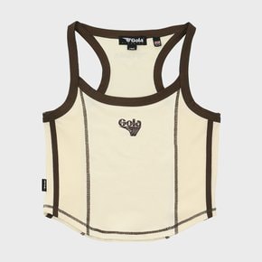 W TAPE POINT SLEEVELESS [CREAM]