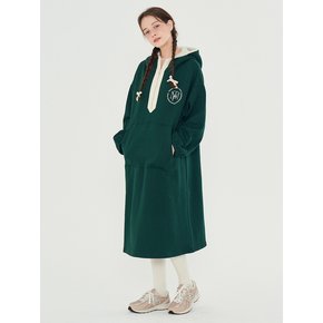 MET half zip-up fleece hood dress green