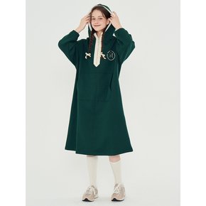 MET half zip-up fleece hood dress green