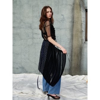 쏘리투머치러브 Dot Lace Wrap Skirt_Black