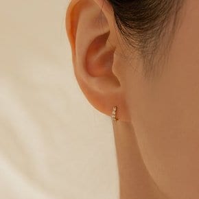 14k 프롱 큐빅 원터치 링 귀걸이 (14k골드) A07 [S(8mm)낱개]