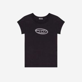 (W) 디젤 T-안지 피카부 로고 티셔츠 블랙 (W) Diesel T-Angie Peekaboo Logo T-Shirt Black