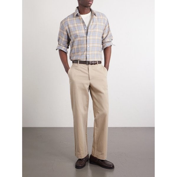 포르투기스 플란넬 라부라 스트레이트 코튼 트윌 팬츠 46376663163010564