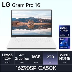 LG전자 그램 프로16 16Z90SP-GA5CK (WIN11HOME/SSD2TB/RAM16GB) HMC