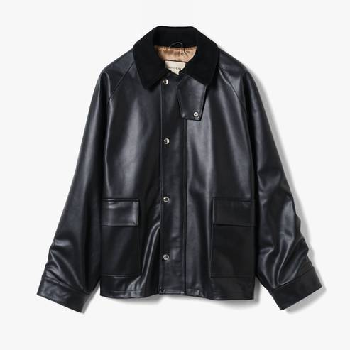 샌프란시스코마켓 ADORNI/아도르니/RAGLAN SLEEVE LEATHER BLOUSON/남성 블루종 점퍼/BLACK