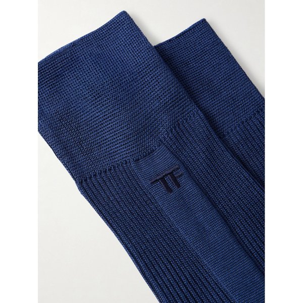 로고 자수 리브 실크 양말 46376663162968636