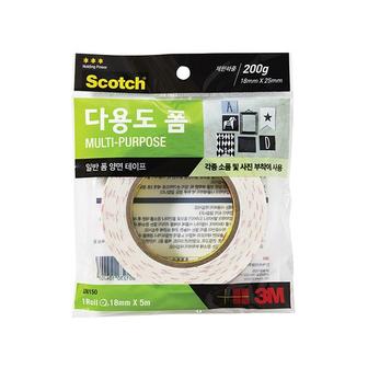 제이큐 테이프 스카치 다용도 일반 폼 양면 초강력 투명 3M GN150 18mm x5M X ( 2매입 )