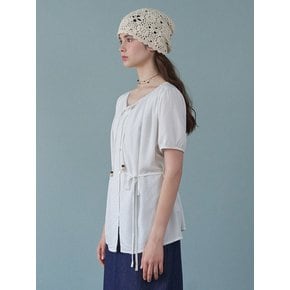 리아 도트 스트랩 블라우스