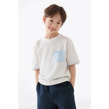 타미힐피거키즈 25년 S/S       T42F1KKO730BL1          스트레치 피케 반팔 티셔츠