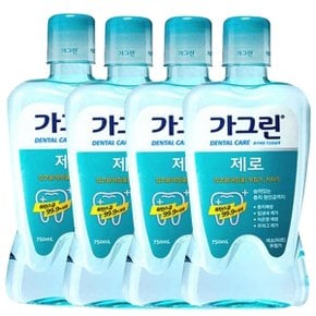 가그린 구강 청결제 제로 750ml X 4개 무료배송