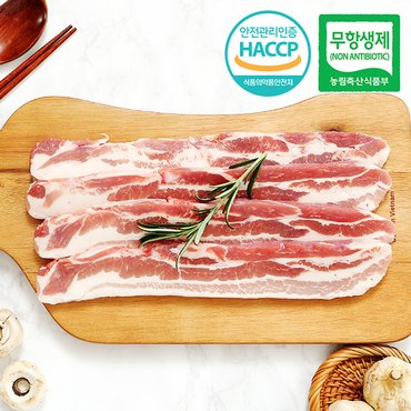 웰굿 [아우내축산]무항생제HACCP 1등급 한돈 삼겹살 구이용 1kg