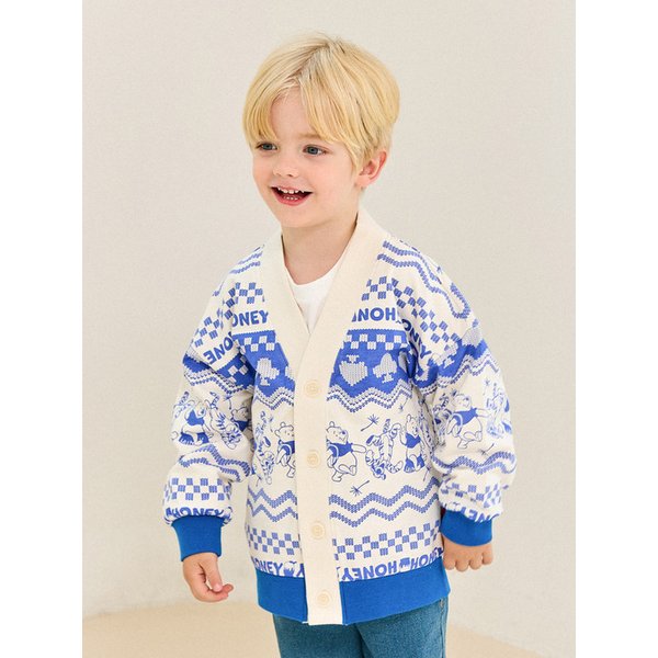 [디즈니]위니더푸 자가드허니가디건