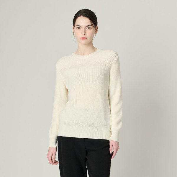 [여주점] 올앤선드리 RIB 블럭 라운드넥 니트 탑 A4W9K305