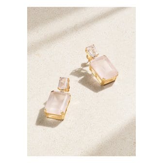 MATEO NY 마테오 14k 골드 로즈 쿼츠 다이아몬드 이어링 1647597350444726