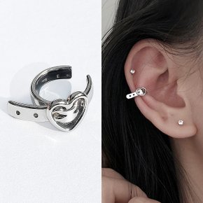 S925 실버코팅 하트 벨트 이어커프 P1369w 귓바퀴 레이어드