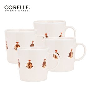 코렐 코디 퍼엉 하트 머그 400ml 4P 세트