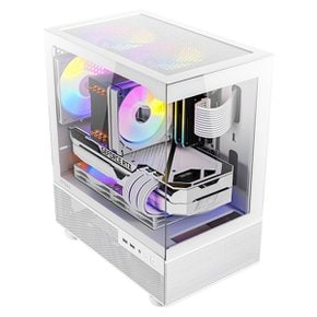 안텍 CX200M RGB ELITE 미니타워 케이스 화이트