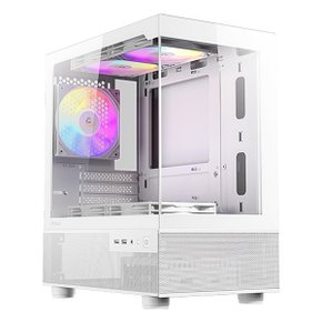 안텍 CX200M RGB ELITE 미니타워 케이스 화이트