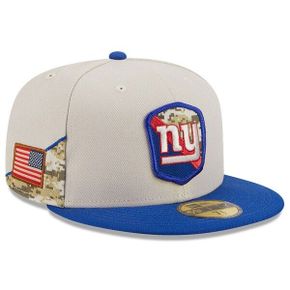 [해외] 996690 NFL [뉴욕 자이언츠] 2023 Salute To Service 59FIFTY Fitted Hat Stone/Royal