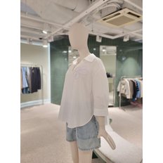 [파주점] 오픈카라 플라워 자수 셔츠 (L242MSC065)