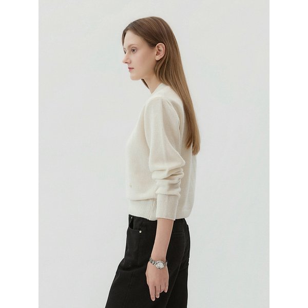 Lambswool V-Neck Knit Ivory AT5SWF032IV