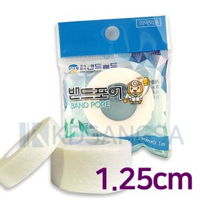 밴드골드 밴드포어 종이반창고 1/2inch 흰색 낱개 1롤