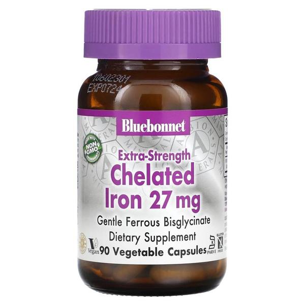 미국직구 Bluebonnet 블루보넷 엑스트라 스트렝스 킬레이트 철분 아이언 27mg 90베지캡슐