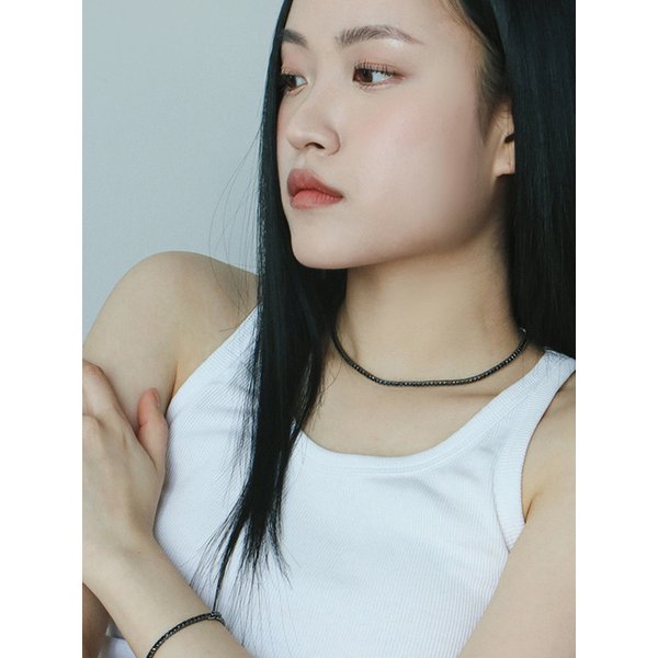 DARK SERIES 테니스 목걸이 블랙