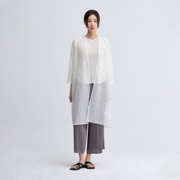 플리츠미 플라위 쉬폰 자수 롱 가디건_PPCDM025011